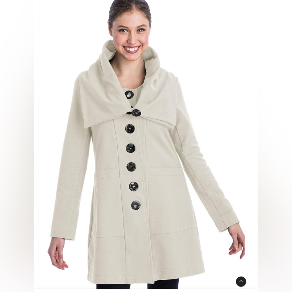 Neon Buddha Cream Cotton / Spandex Long Sleeve Jacket with India Ubay .